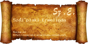 Széplaki Ermelinda névjegykártya